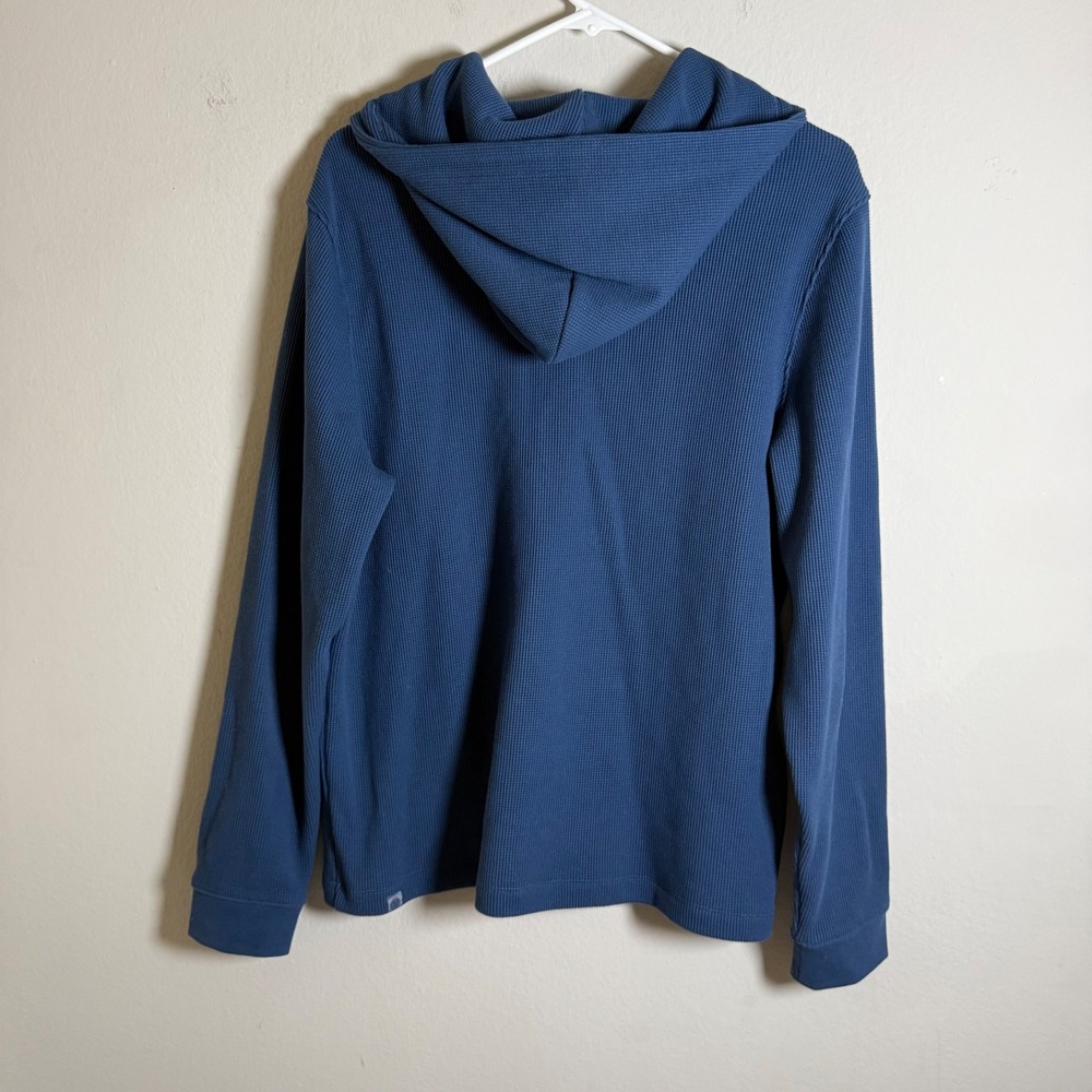 Lululemon Mens XL Waffle Knit Thermal Hoodie Blue Pullover Long Sleeve Shirt - Picture 3 of 6